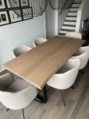 OSLO - Eiken Boomstamtafel - U-poten uit staal