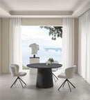 COS - Eetkamerstoel - Naturel - Draaionderstel zwart metaal