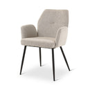 VIGO - Armstoel - Naturel - Antraciet metalen poten