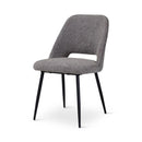 OMIS - Eetkamerstoel - Antraciet - Metalen poten