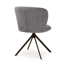 COS - Eetkamerstoel - Antraciet - Draaionderstel zwart metaal