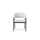 CONOR - Armstoel - Stone - Houten poten eik dark brown