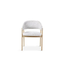 CONOR - Armstoel - Ivory - Houten poten eik naturel