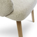 BOLLY - Armstoel - Beige - Houten poten eik naturel