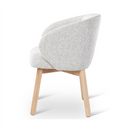 BOLLY - Armstoel - Beige - Houten poten eik naturel