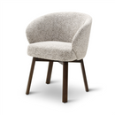 BOLLY - Armstoel - Coconut - Houten poten 'dark brown'