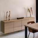 BORDEAUX - Zwevend Hangdressoir op maat - Rechte deuren - Massief Eikenhout