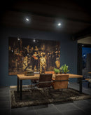 OSLO - Eiken Boomstamtafel - Rechte hoekpoten uit staal