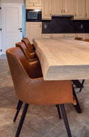 OSLO - Eiken Boomstamtafel - Centraal kruisonderstel uit staal