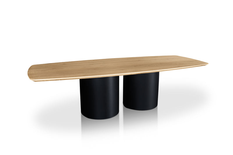 BARI - Tonvormige Eettafel - ronde houten ton