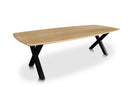 BARI - Tonvormige Eettafel - X-poten uit staal - Breed