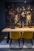 OSLO - Eiken Boomstamtafel - A-poten uit staal