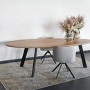 FLORENCE - Ellipsvormige tafel - Schuine hoekpoten uit staal