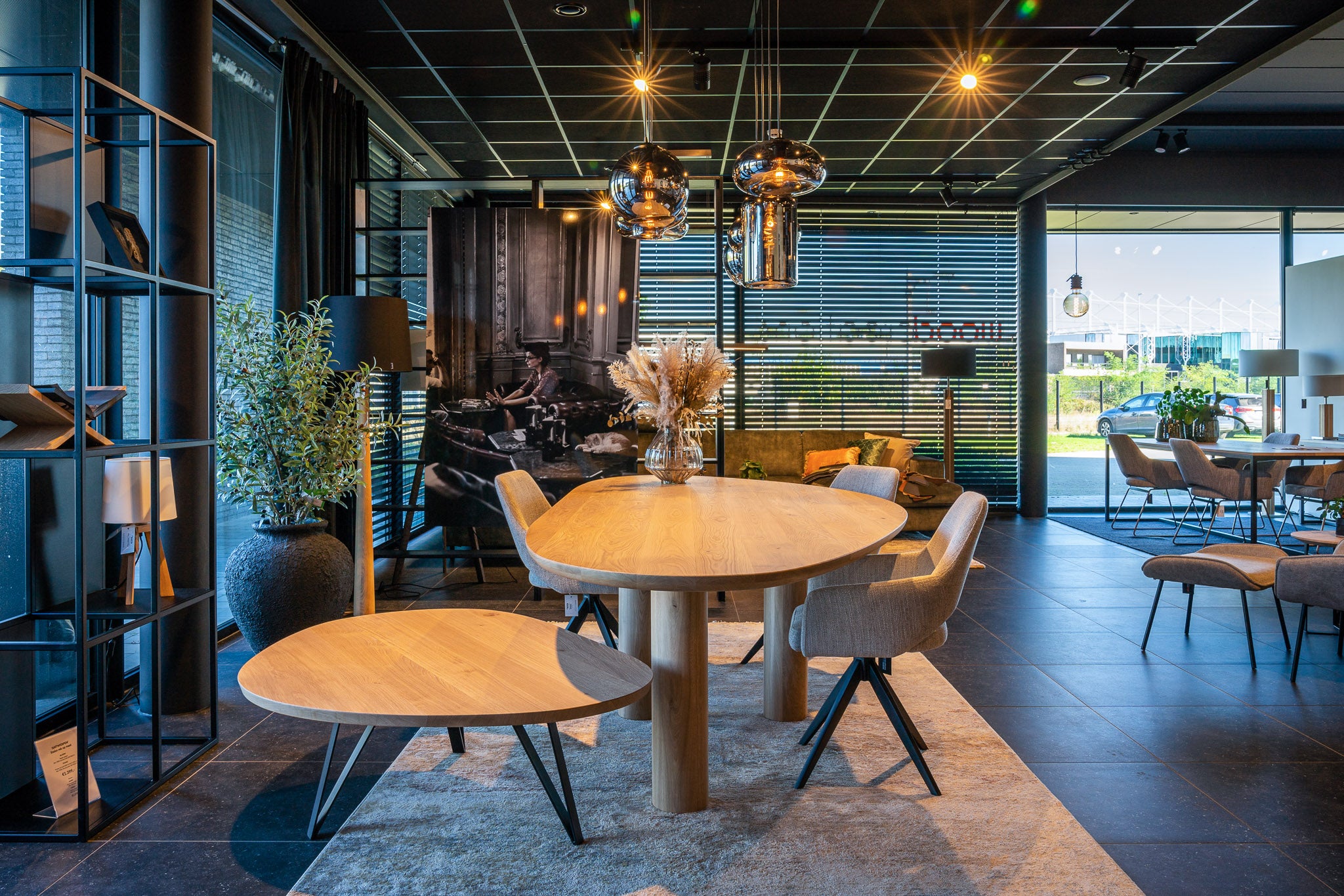 Organische tafel 'Rome' - Houten balkpoten