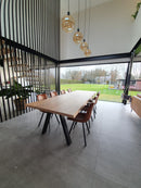 REYKJAVIK - Design eettafel - Omgekeerde V-poten uit staal