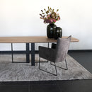 BARI - Tonvormige eetafel - Centraal L-onderstel uit staal