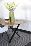 DUBLIN - Eettafel met facetkant - X-poten uit staal