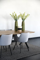 DUBLIN - Eettafel met facetkant - X-poten uit staal