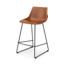 PATRICIA - Counterchair - PU cognac - Zwarte metalen poten