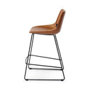 PATRICIA - Counterchair - PU cognac - Zwarte metalen poten