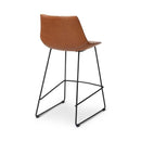 PATRICIA - Counterchair - PU cognac - Zwarte metalen poten