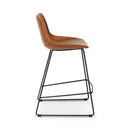 PATRICIA - Counterchair - PU cognac - Zwarte metalen poten