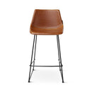 PATRICIA - Counterchair - PU cognac - Zwarte metalen poten