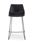 PATRICIA - Counterchair - PU zwart - Zwarte metalen poten