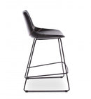 PATRICIA - Counterchair - PU zwart - Zwarte metalen poten