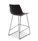 PATRICIA - Counterchair - PU zwart - Zwarte metalen poten