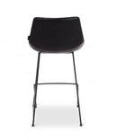 PATRICIA - Counterchair - PU zwart - Zwarte metalen poten