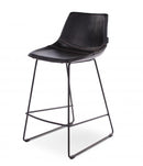 PATRICIA - Counterchair - PU zwart - Zwarte metalen poten