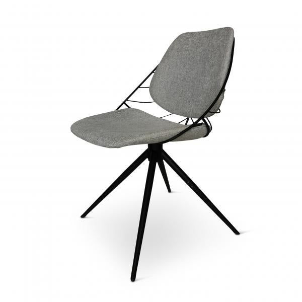 RAFAEL - Roterende stoel - lichtgrijs - Metalen poot zwart