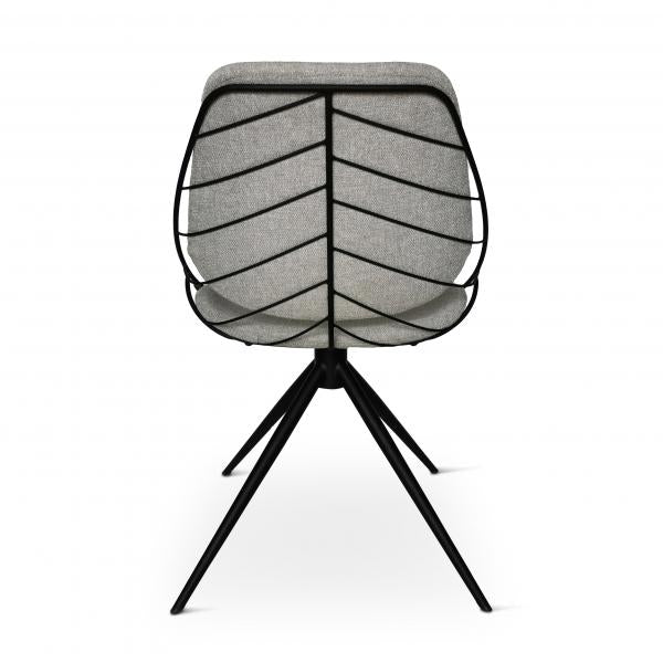 RAFAEL - Roterende stoel - lichtgrijs - Metalen poot zwart