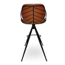 RAFAEL - Roterende barstoel - PU cognac - Metalen poot zwart