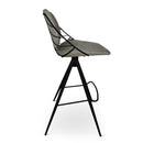 RAFAEL - Roterende barstoel - lichtgrijs - Metalen poot zwart