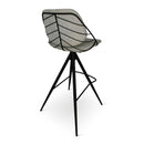 RAFAEL - Roterende barstoel - lichtgrijs - Metalen poot zwart