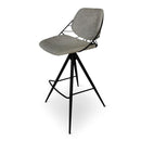 RAFAEL - Roterende barstoel - lichtgrijs - Metalen poot zwart