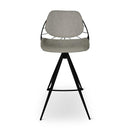RAFAEL - Roterende barstoel - lichtgrijs - Metalen poot zwart