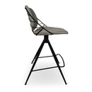 RAFAEL - Roterende counterstoel - lichtgrijs - Metalen poot zwart