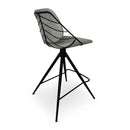 RAFAEL - Roterende counterstoel - lichtgrijs - Metalen poot zwart