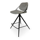 RAFAEL - Roterende counterstoel - lichtgrijs - Metalen poot zwart