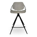 RAFAEL - Roterende counterstoel - lichtgrijs - Metalen poot zwart