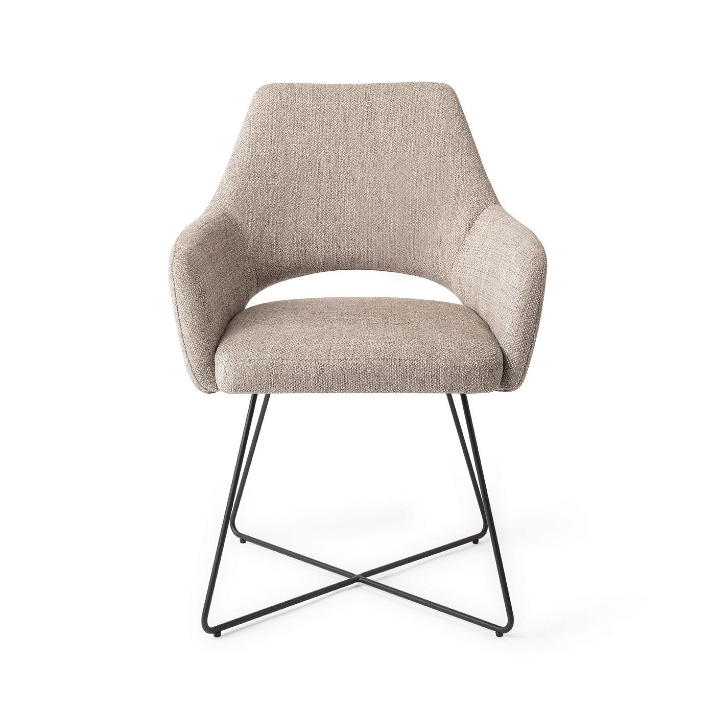 YANAI - Eetkamerstoel - Biscuit Beach, Cross Black
