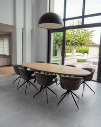Ellipsvormige tafel 'Florence' - Driehoekspoten uit staal