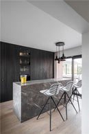 RAFAEL - Roterende barstoel - lichtgrijs - Metalen poot zwart