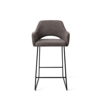 YANAI - Amazing Grey - Counterstoel - Slide Black