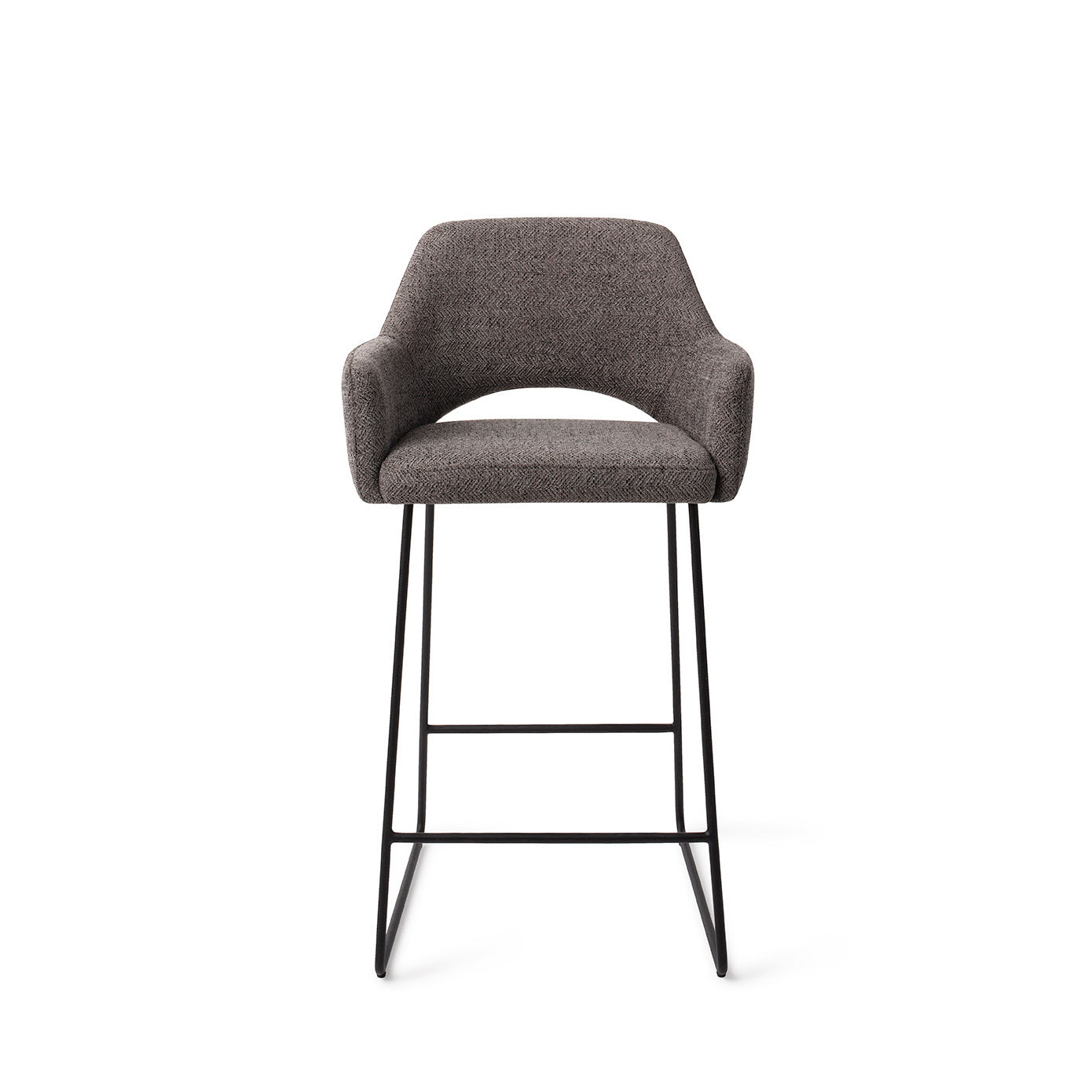 YANAI - Amazing Grey - Counterstoel - Slide Black