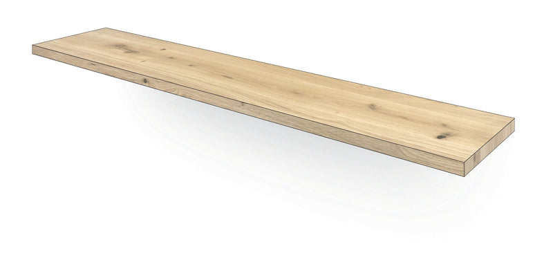 HELSINKI - Zwevende rechthoekige wandplank - 30 mm massief eiken