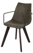 HAPY - Armstoel met metalen arm - Houten poten